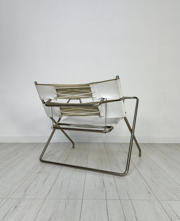 Fauteuil lounge en cuir D4 Bauhaus vintage des années 1960 par Marcel Breuer pour Tecta