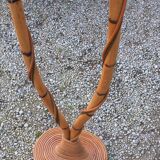 Bamboo and rattan floor lamp 2 lights from the 70s
