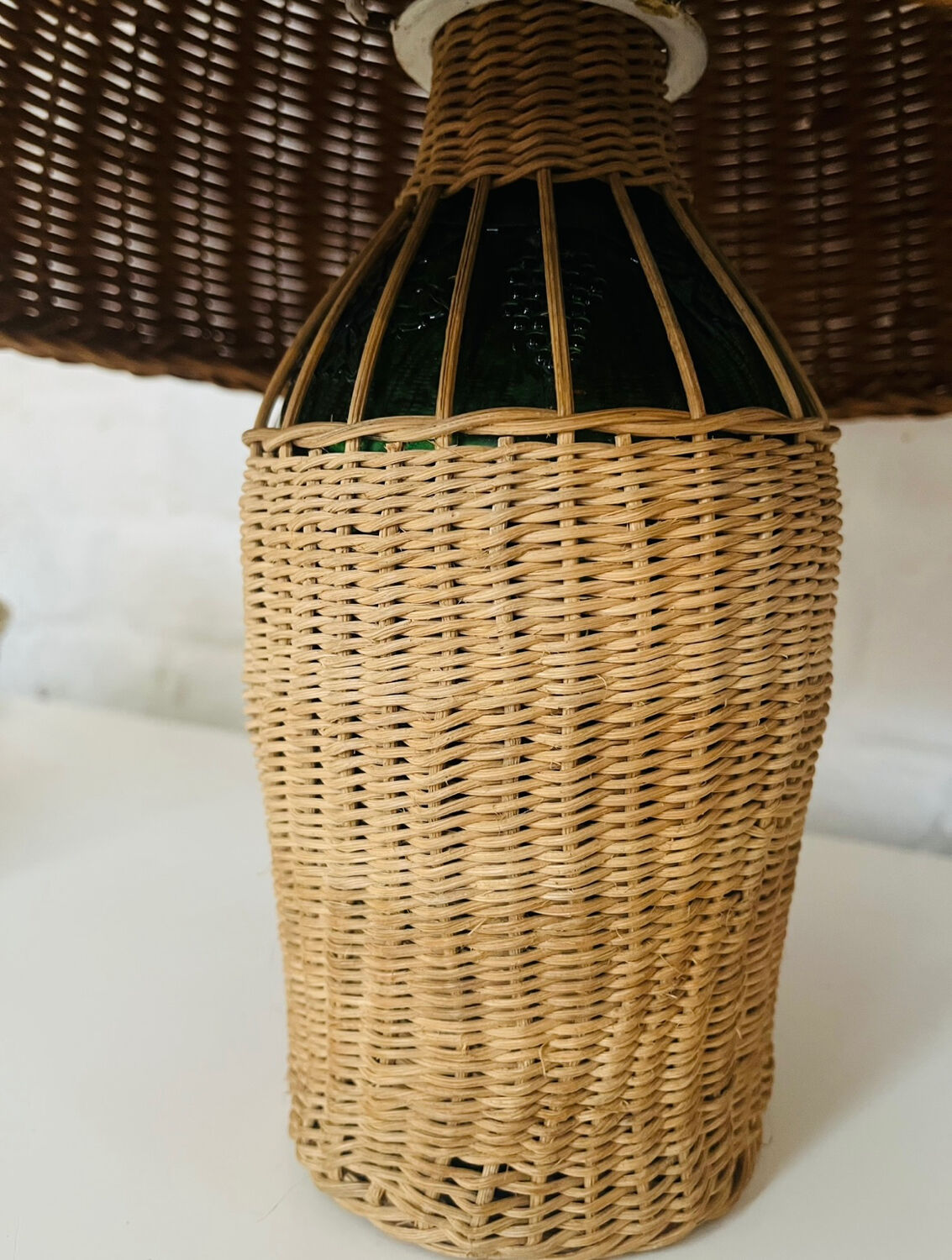 Wicker mushroom lamp