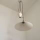 Vintage French Rise & Fall Counterbalance Ceiling Light Opaline Glass Shade