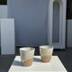 Set of 2 cups in Indonesian ceramic (brown & speckled glazed matte)