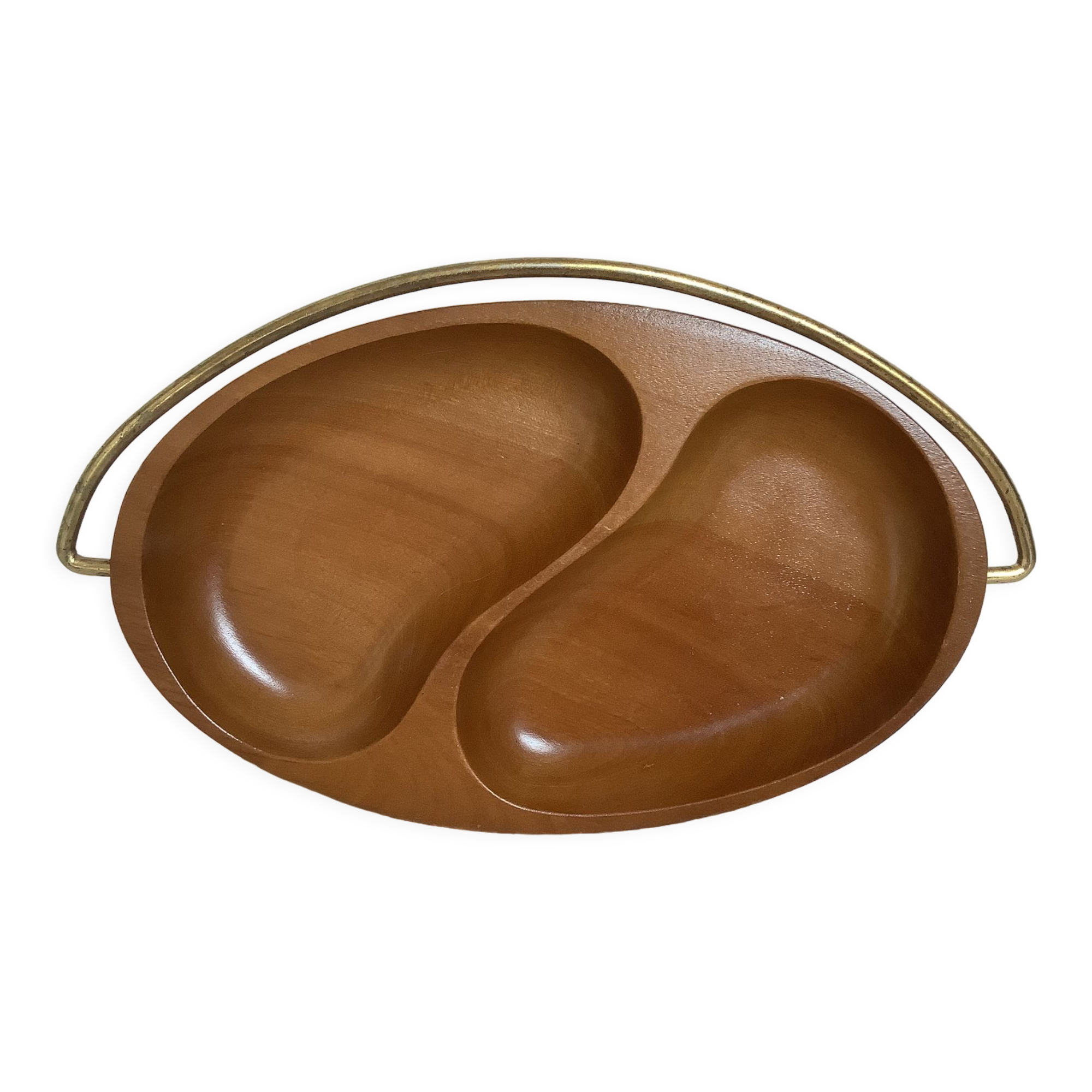 Yin and yang wooden catchall tray