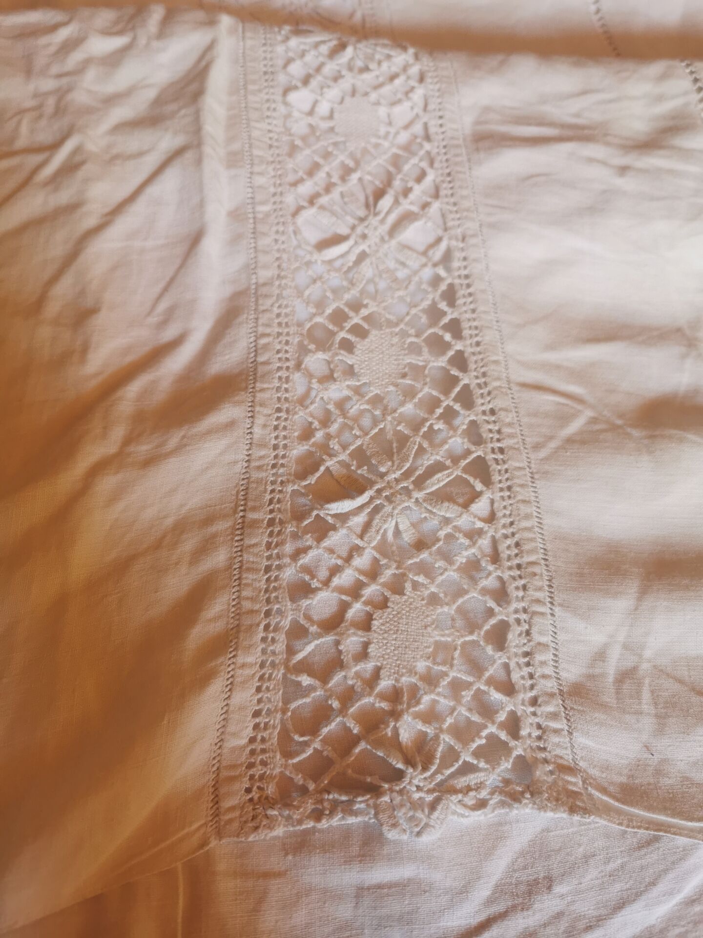Antique linen cloth monogrammed CP