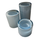 Trio of vintage candlesticks in double-layer glass paste
