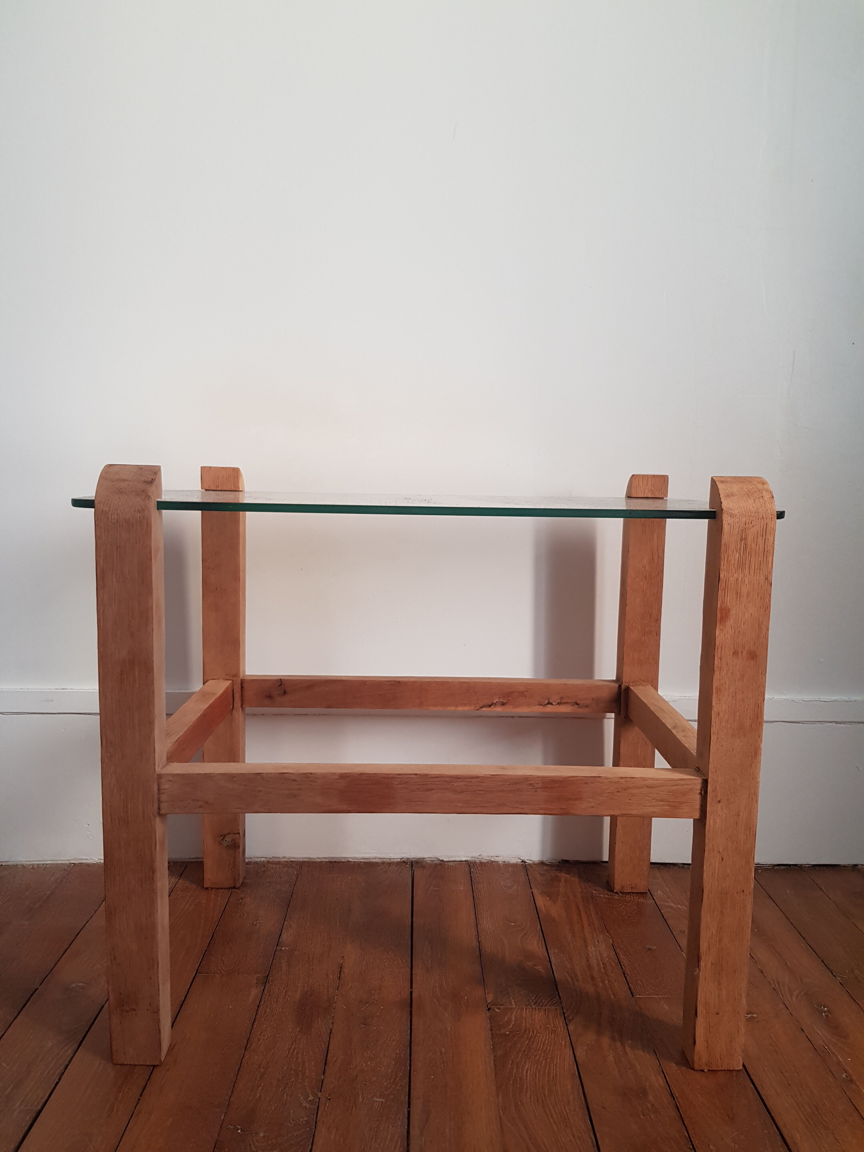Wood and glass coffee table