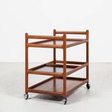 Midcentury Danish serving trolley in teak by Henning Korch for Silkeborg 1960s