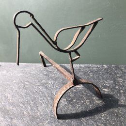 Pair of chenets "The birds"