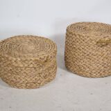 1970s Nesting Stools Design Woven Stools