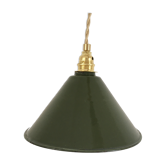 Conical suspension in green & white enamelled sheet metal