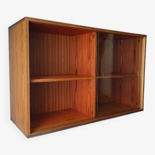 Enfilade wall vitrine in veneered teak from the 1960s.