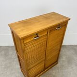 Double filing cabinet with curtains