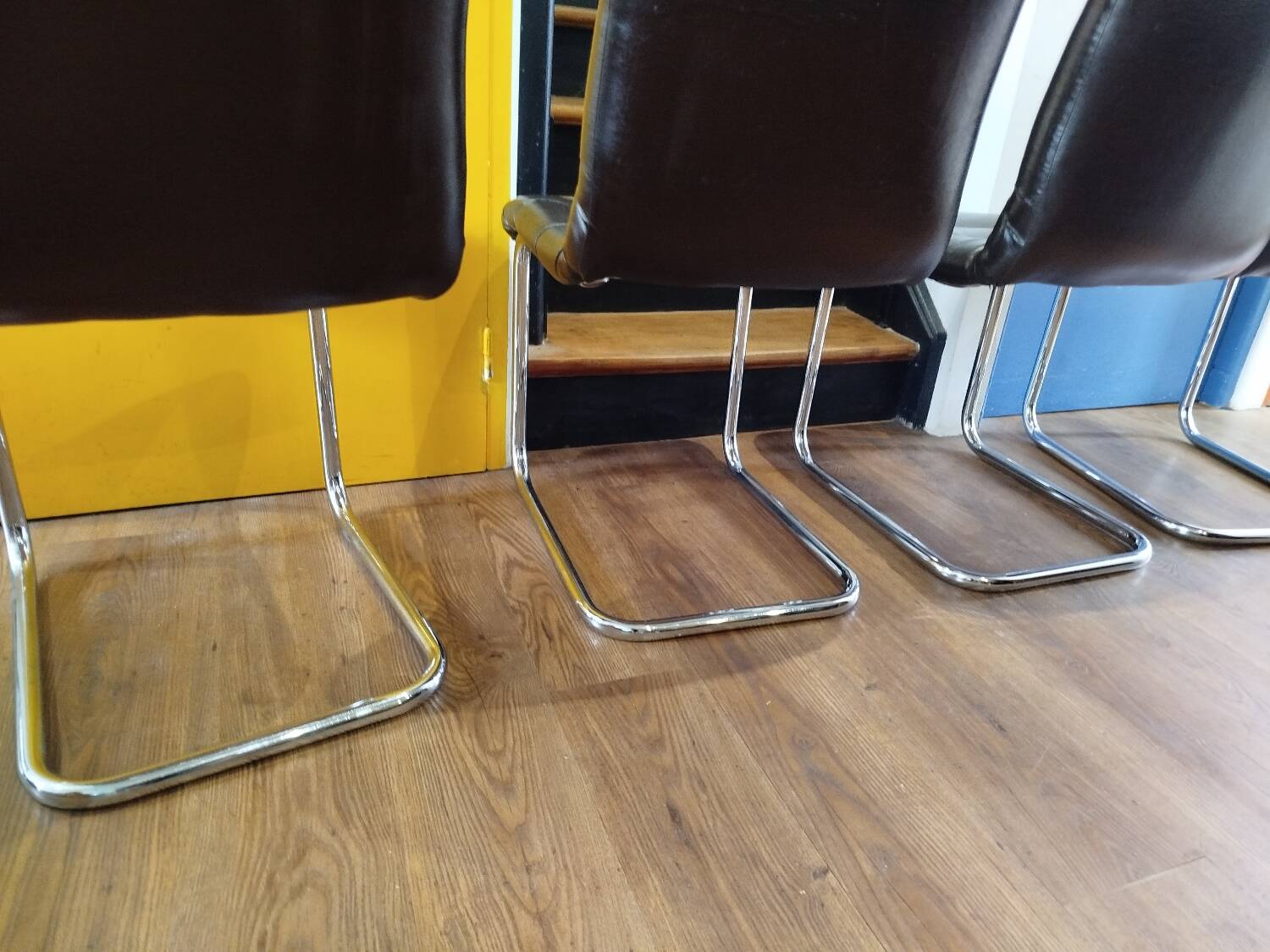 4 vintage 70s design chairs, Bauhaus/Breuer style