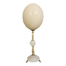 Ostrich Egg, Bronze and White Marble Base (19th century) H: 36 cm | PlaceOddity