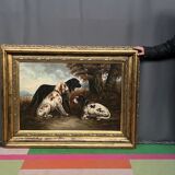 Painting "Hunting Dogs" Henri Schouten (1857-1927)