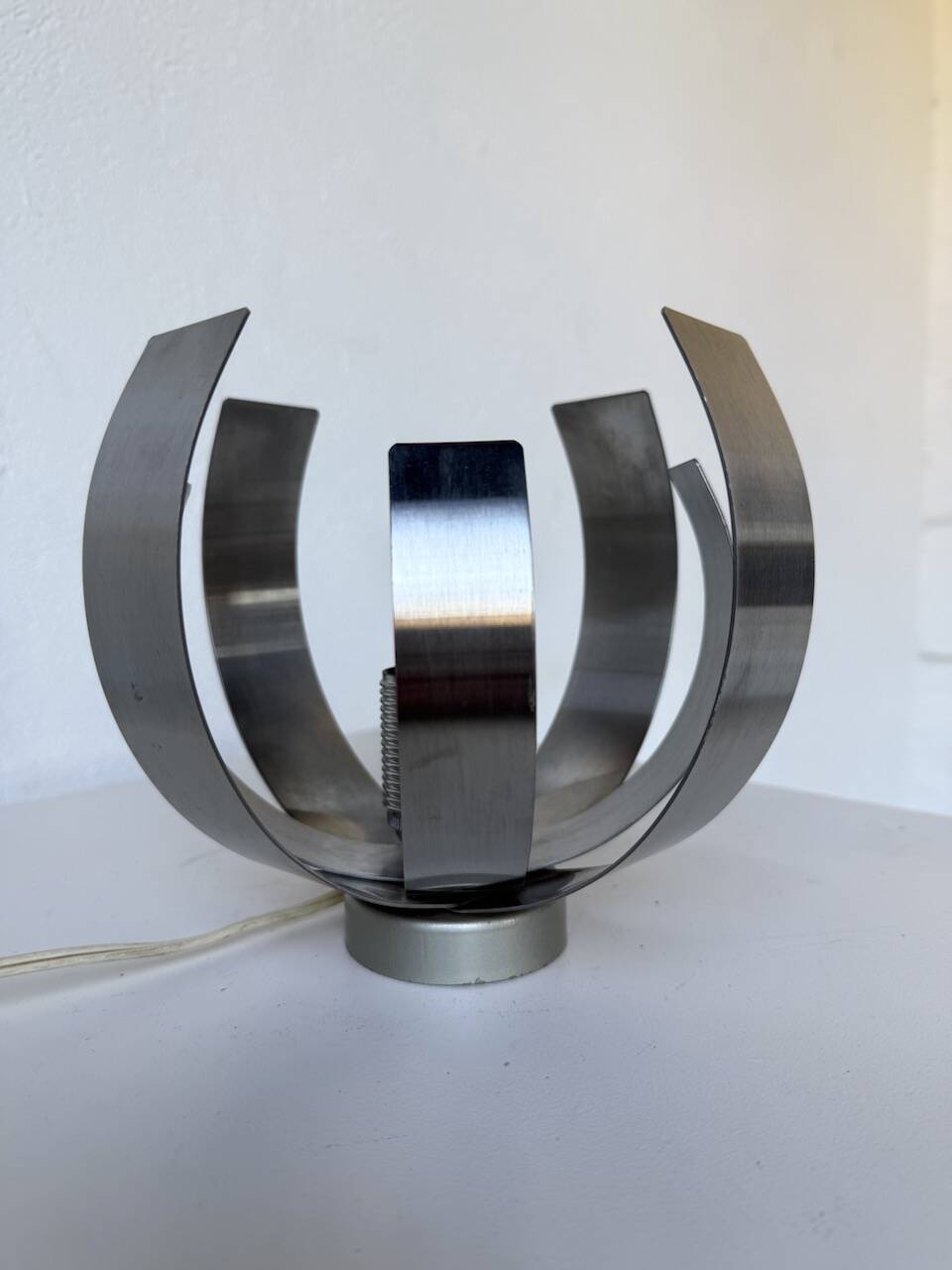 Oxar space age chrome flower wall light