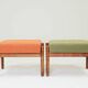Tabouret scandinave orange/ vert bouclé lot de 2 