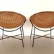 Mid Century Rattan Lounge Chairs, 1970s, Set of 2