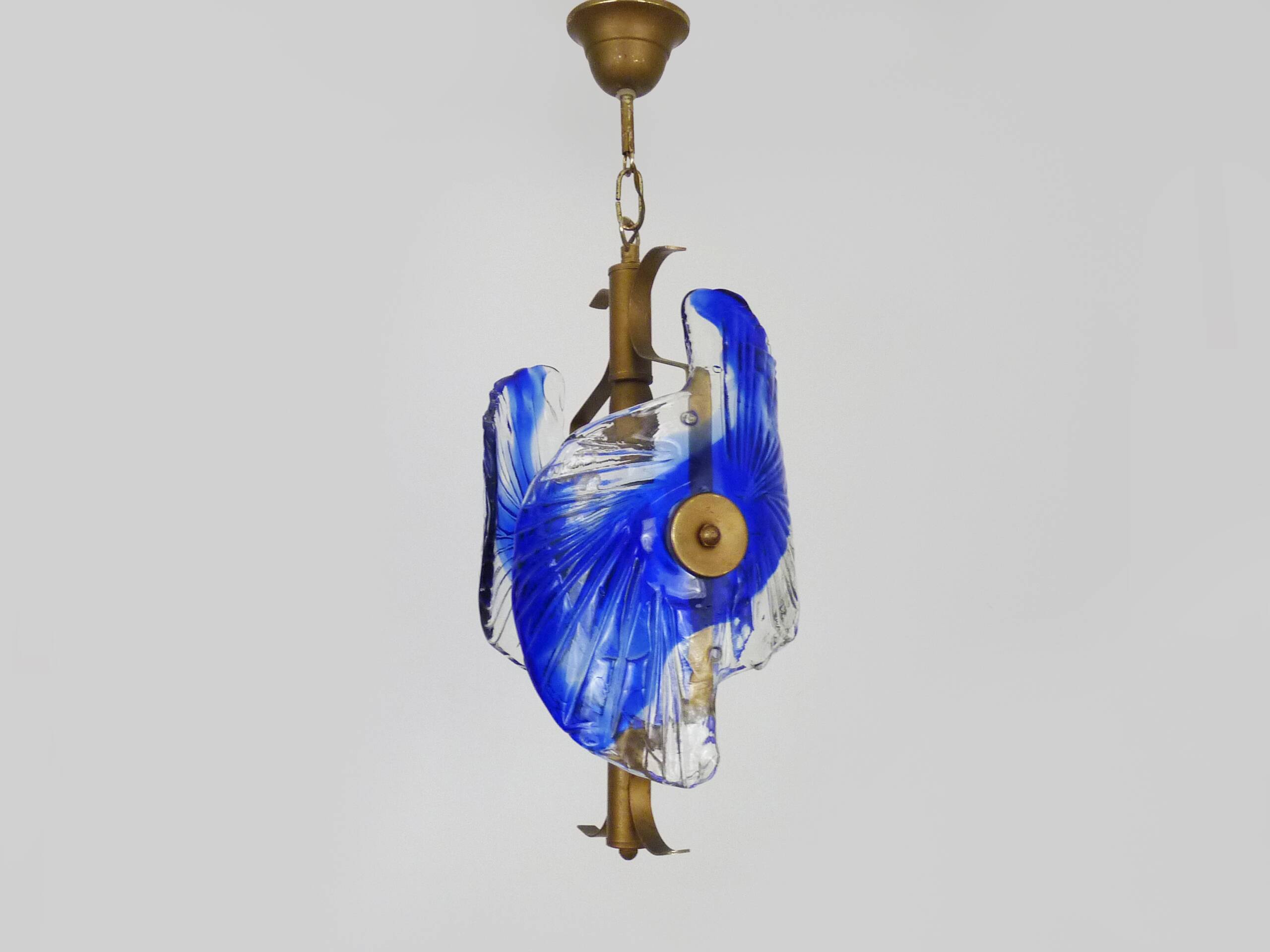 Murano blue glass chandelier suspension. 80 years