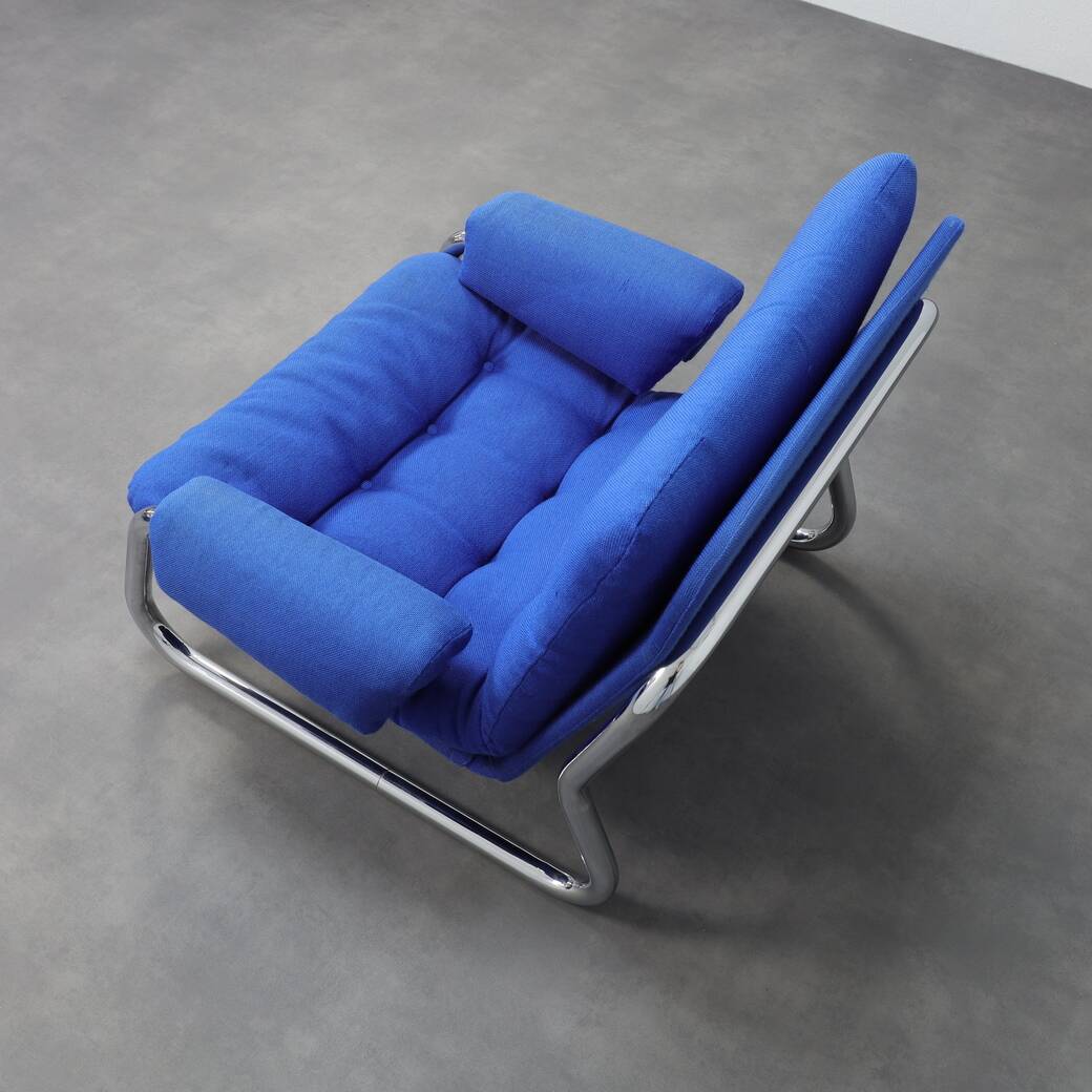 Chrome Tubular Frame Lounge Chair, 1970s