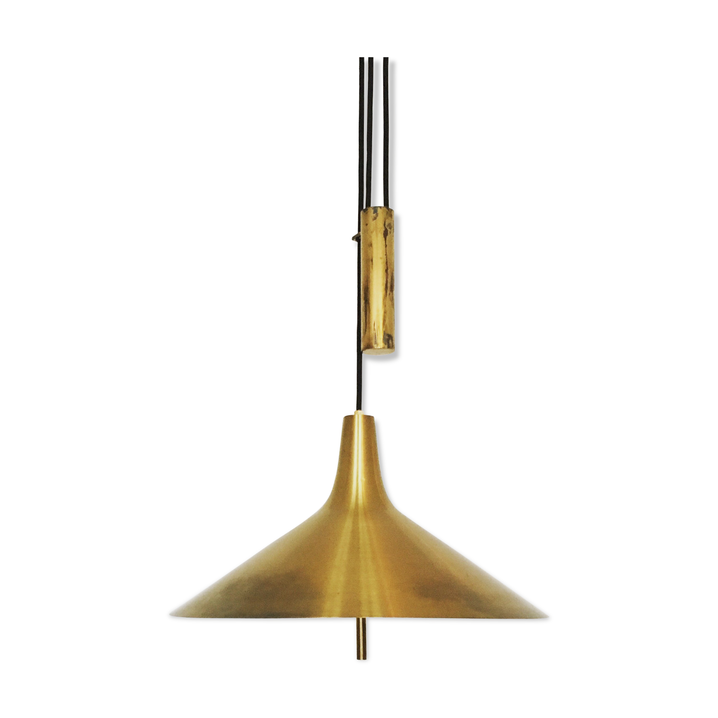 Mid Century Modern Fusijama brass pendant lamp by Th. Valentier