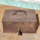 Old vintage store cash box for cash box silver metal cash