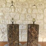 Pair of Brutalist table lamps by Irv Bramberg, 1960s
