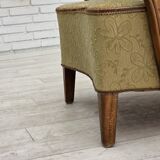 1960s, Danish armchair, light green furniture velour, beech wood.
