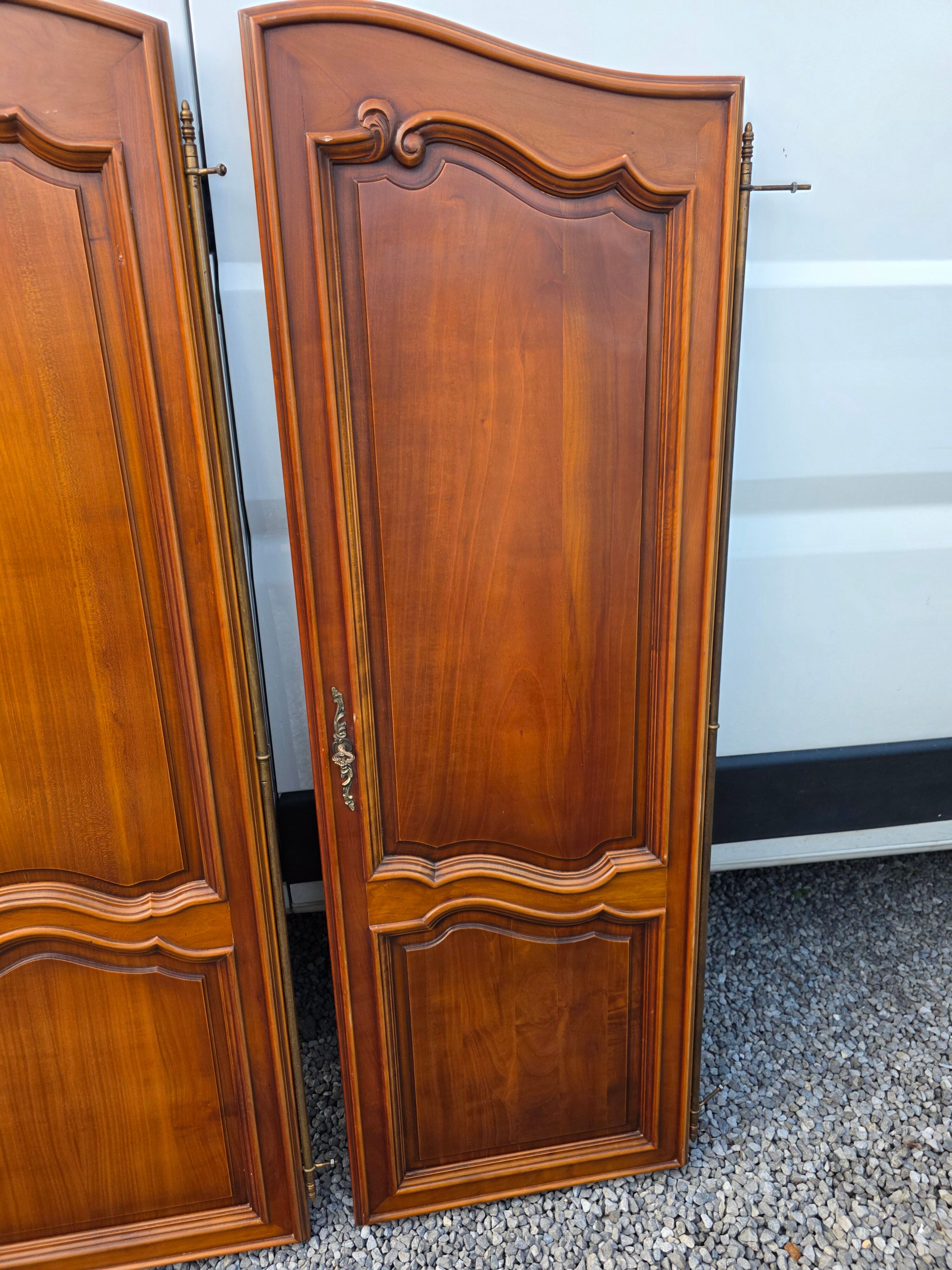 3 Louis XV style wardrobe doors in solid cherry wood