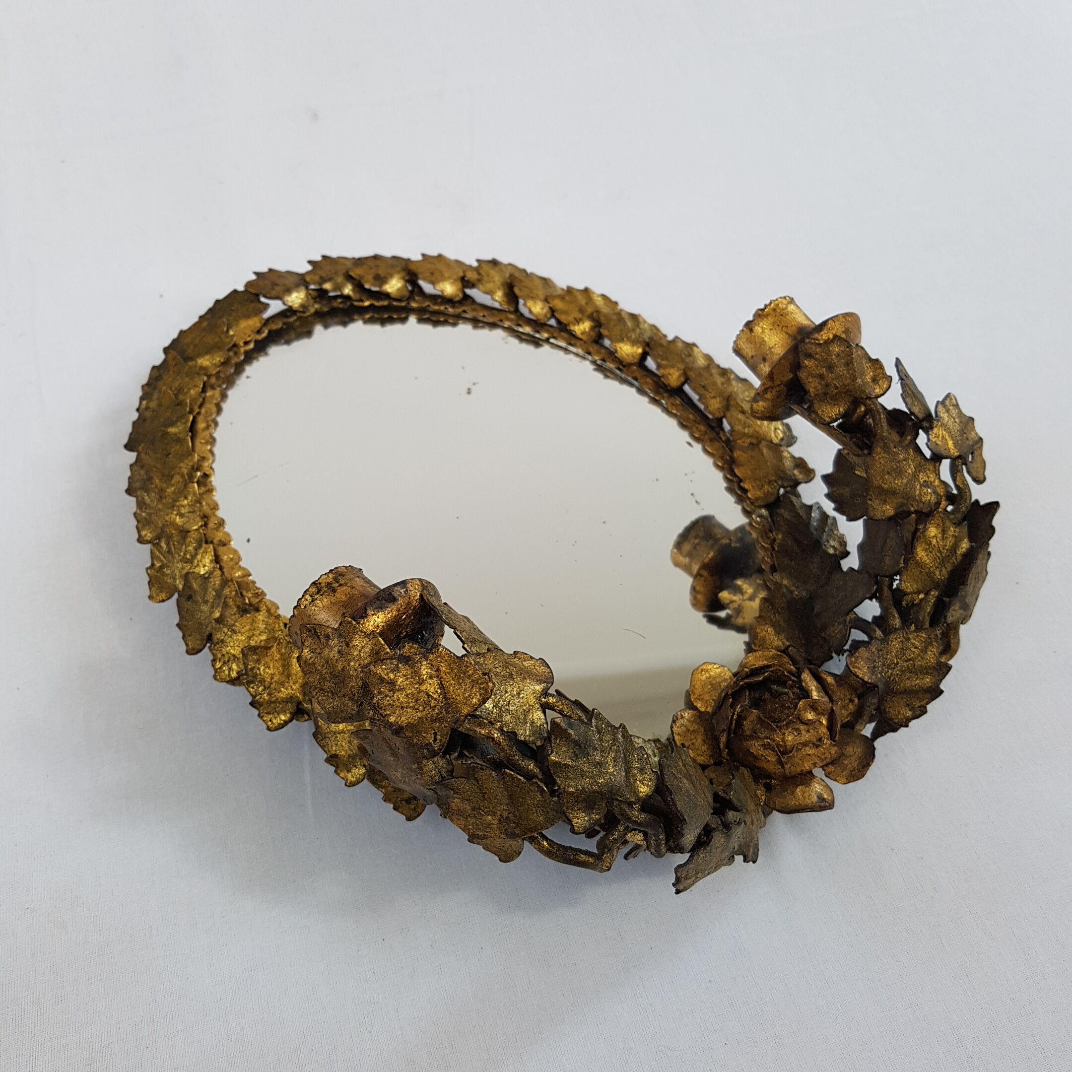 Golden italian candleholder mirror 23x30cm