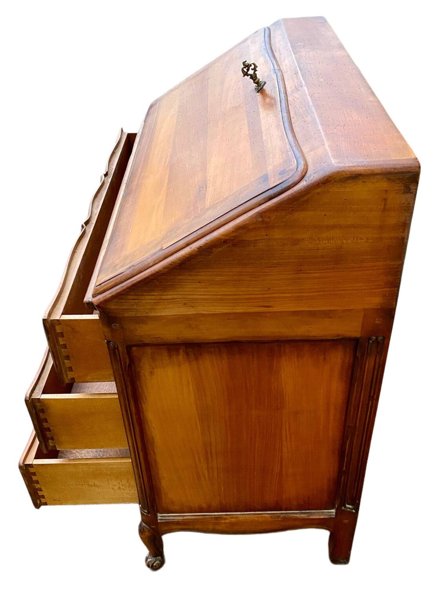 Secretary desk called "scriban" in Louis XV style made of fruitwood.
