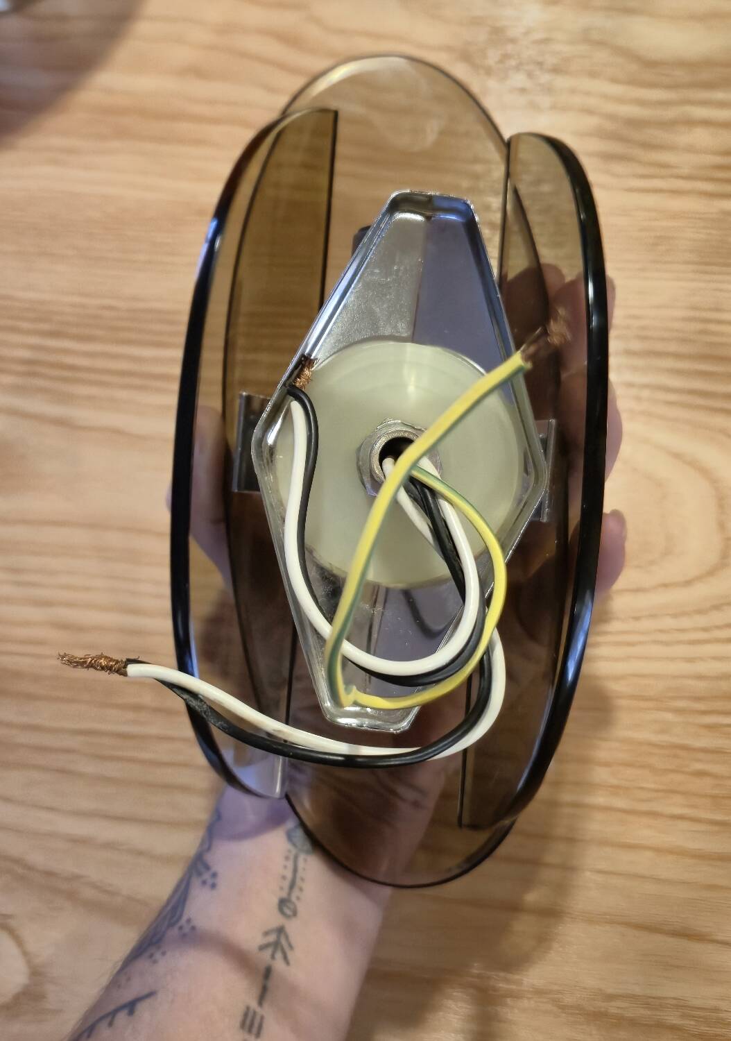 Stunning smoked glass wall sconces from the 1970s.