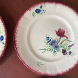 6 dessert plates decorated with field flowers
