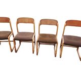 beech sled chairs x 4