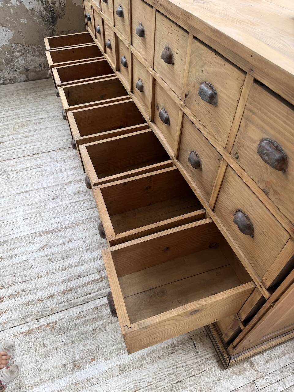 Meuble de métier pin XL années 50