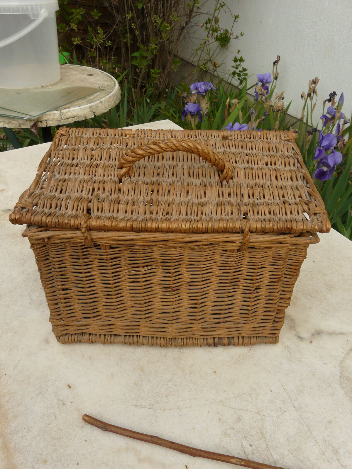 old vintage wicker basket for rabbit poultry
