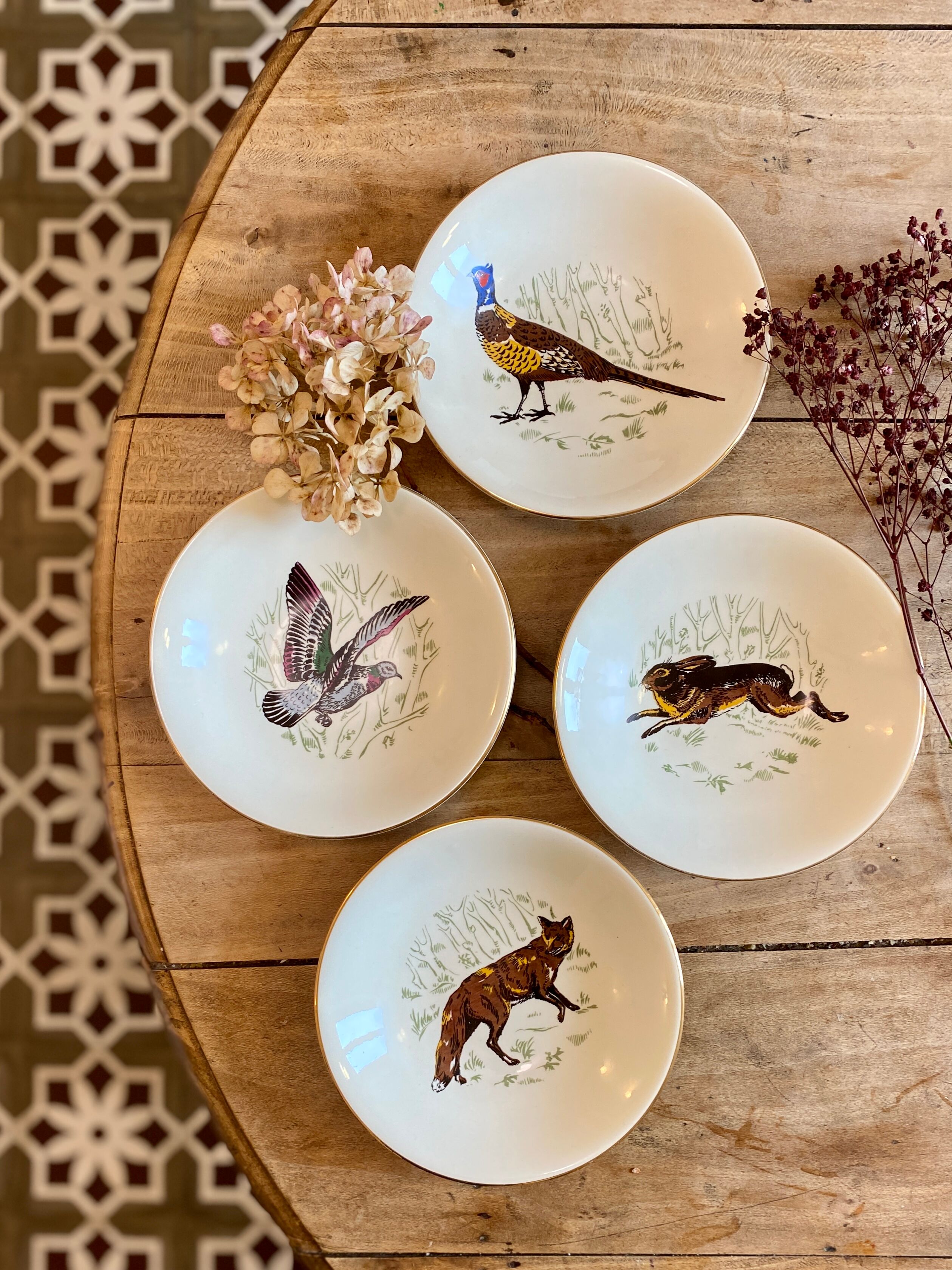 Set of 4 vintage hollow plates model Marly de Gien