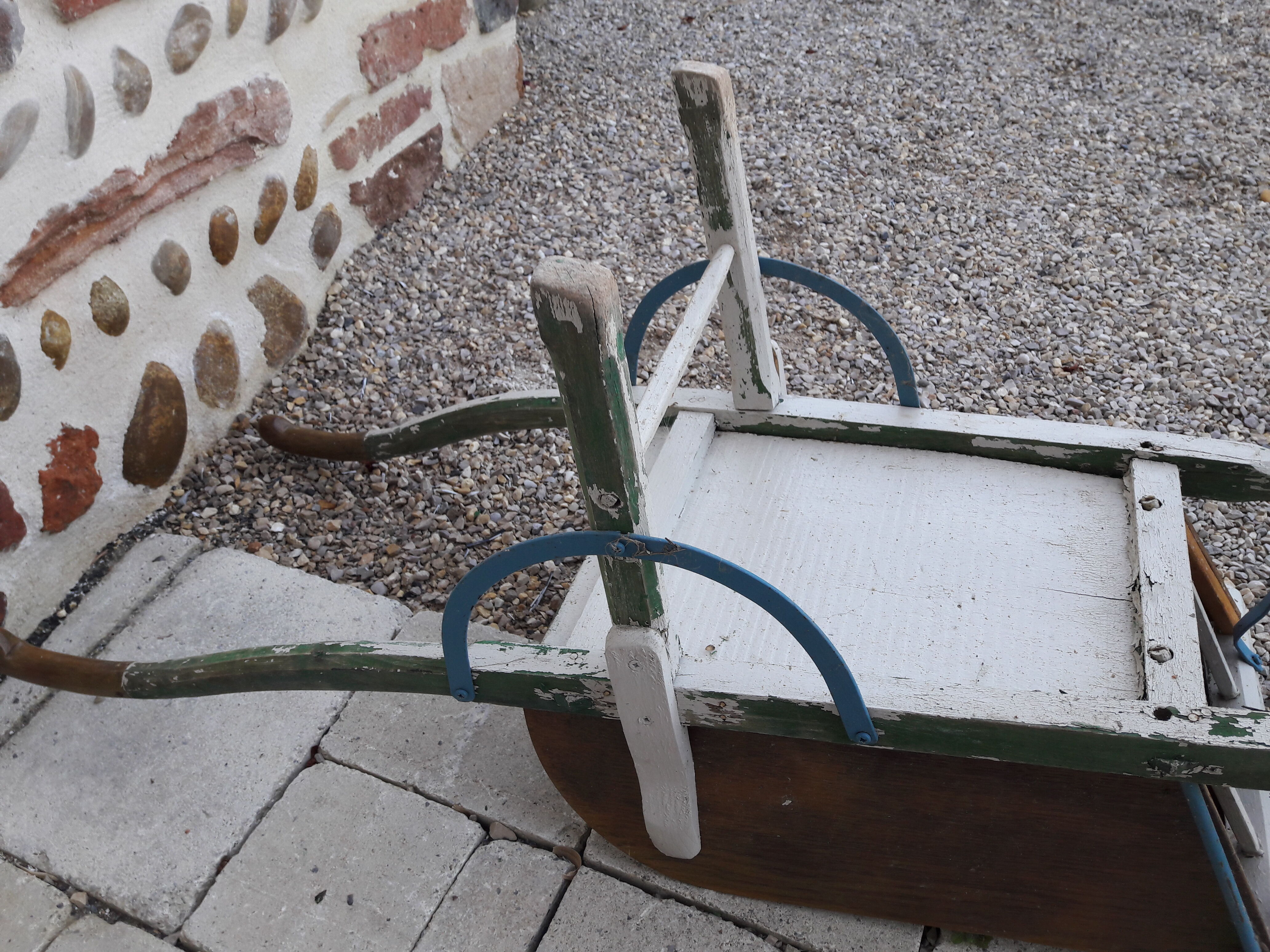 Wooden children's wheelbarrow