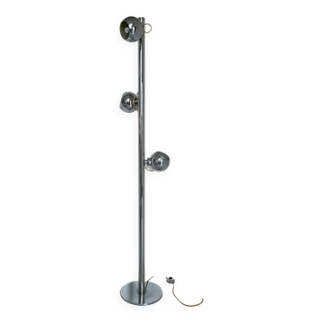 Vintage Goffredo Reggiani floor lamp in chromed metal, Italian Space Age, 1960s