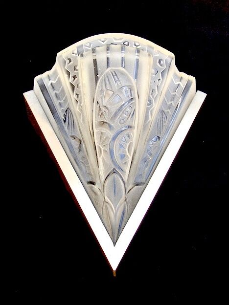Art deco pressed glass sconce