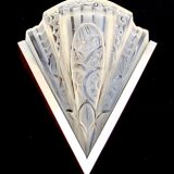 Art deco pressed glass sconce