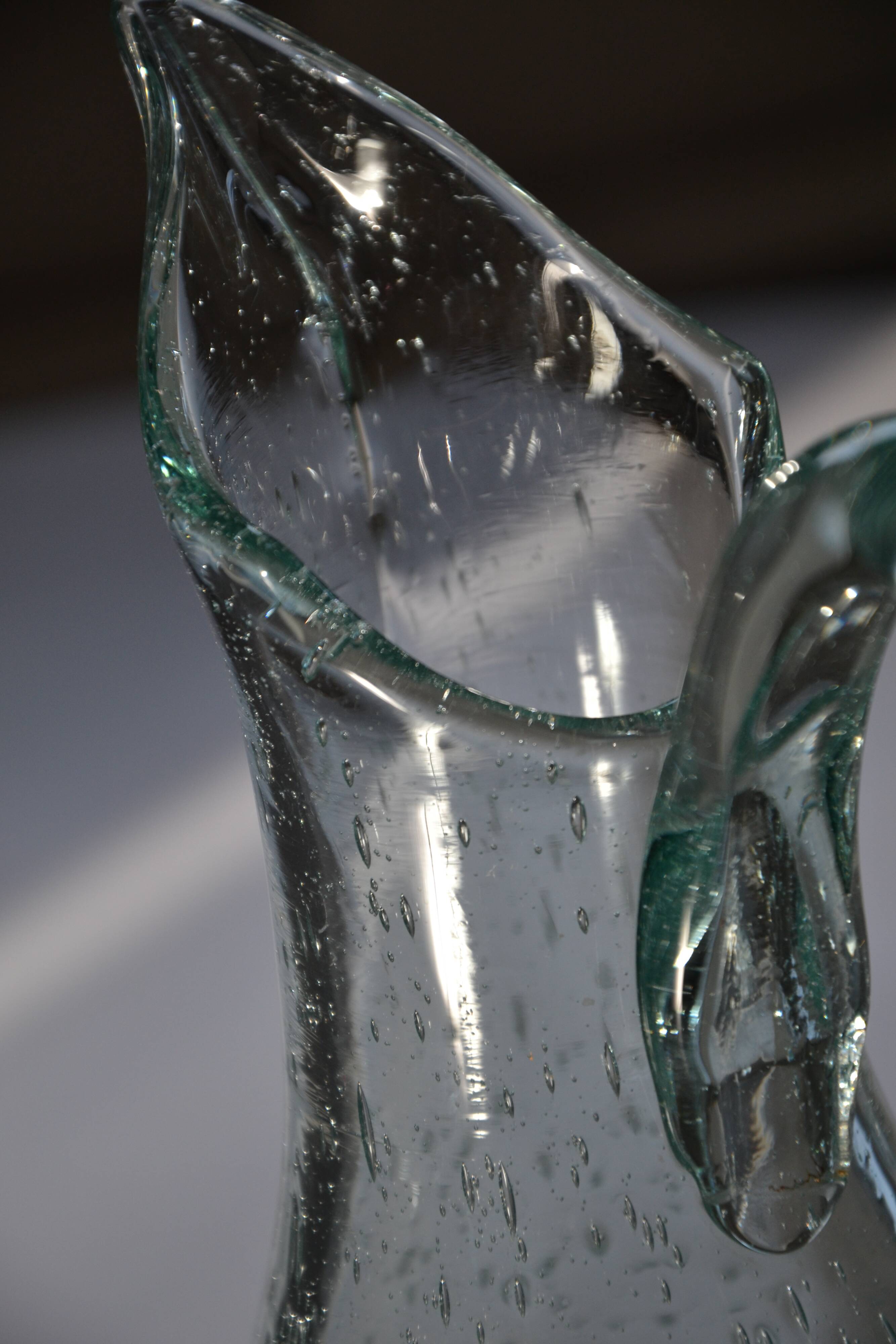 Carafe/pitcher signed Biot blown glass