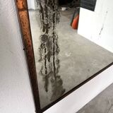 Large antique mercury mirror in copper-plated metal, 1930