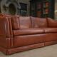 Maison Jansen leather sofa, France, 1970s
