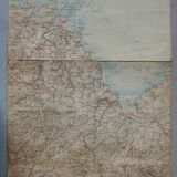 Old map of Saint Brieuc, Lamballe, Tréguier, Loudeac