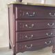 Commode style Louis Xv rénovée - plateau bois naturel et teinte profonde