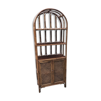Vintage rattan bookcase