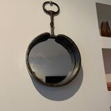 Brutalist wrought iron mirror.