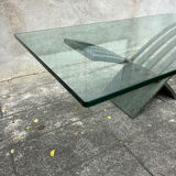 Vintage design coffee table in glass and bronze Vvv Valenti