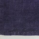 Purple Black Turkish Vintage Runner Rug, 74x346Cm