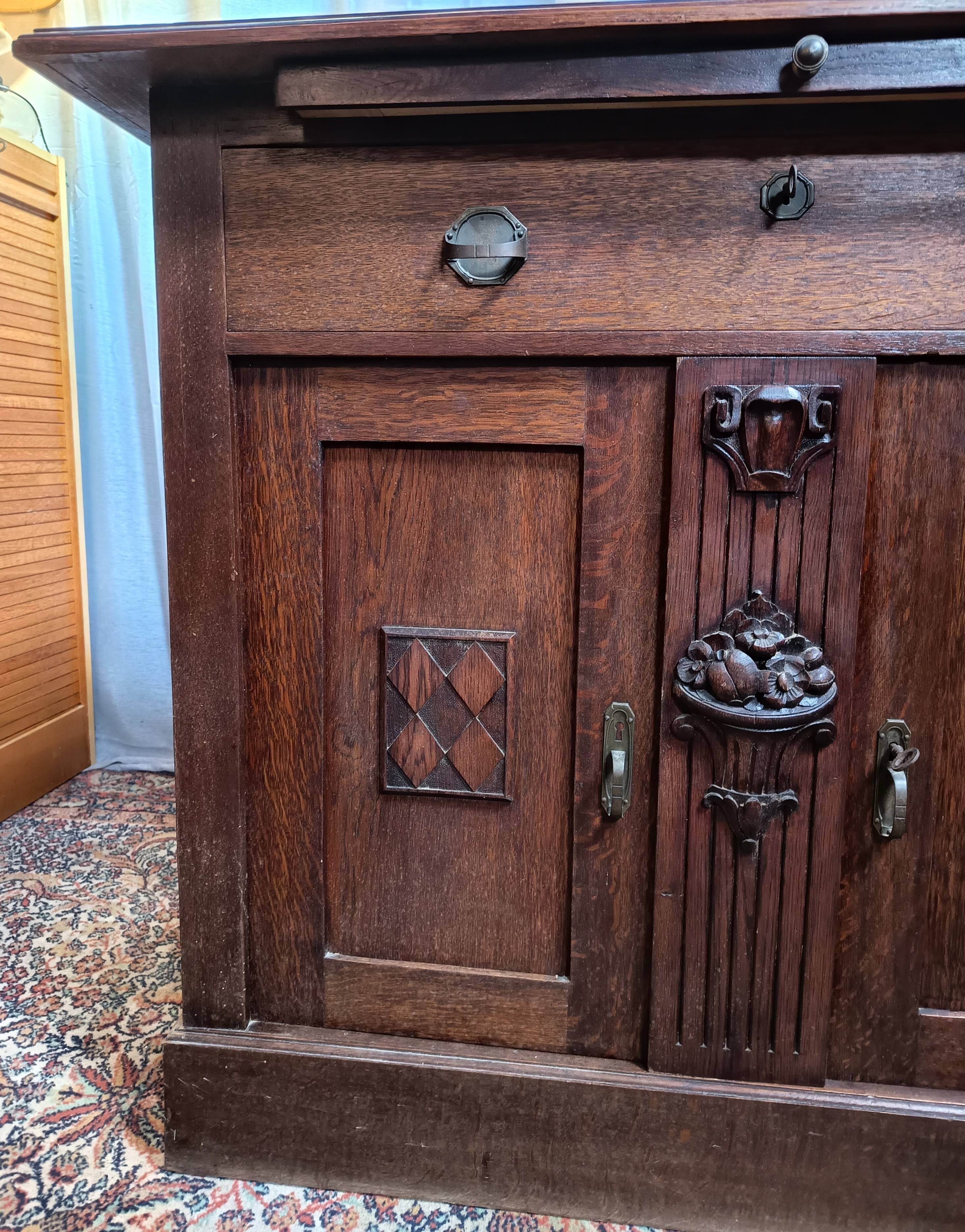 Art Deco oak sideboard